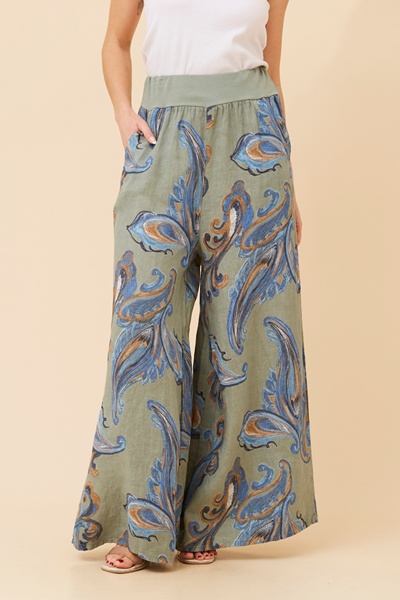 LEONORA PAISLEY PRINT PANTS