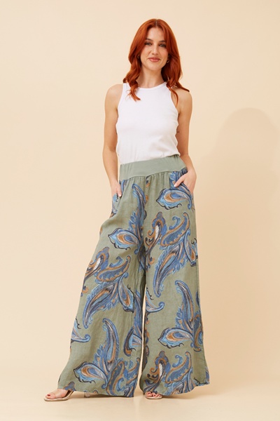 LEONORA PAISLEY PRINT PANTS