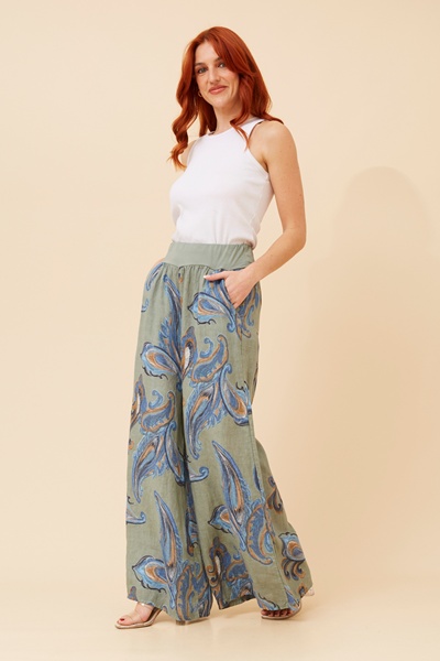 LEONORA PAISLEY PRINT PANTS