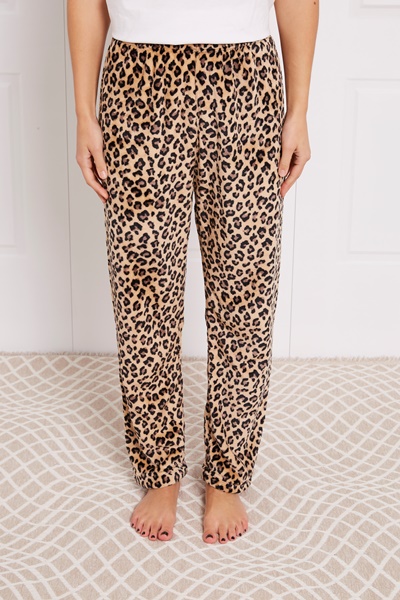 LEOPARD PLUSH PYJAMA PANT