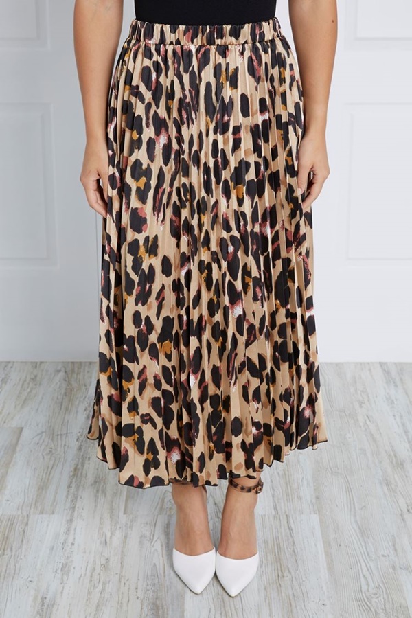 LEOPARD PRINT PLEAT SKIRT LEOPARD PRINT PLEAT SKIRT
