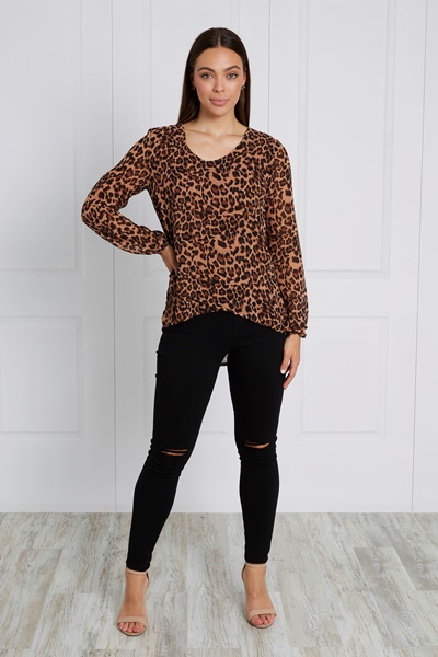 LEOPARD PRINT WRAP TOP