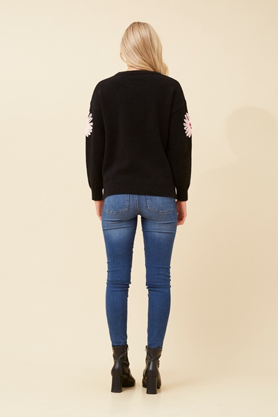 LETIA FLORAL KNIT SWEATER