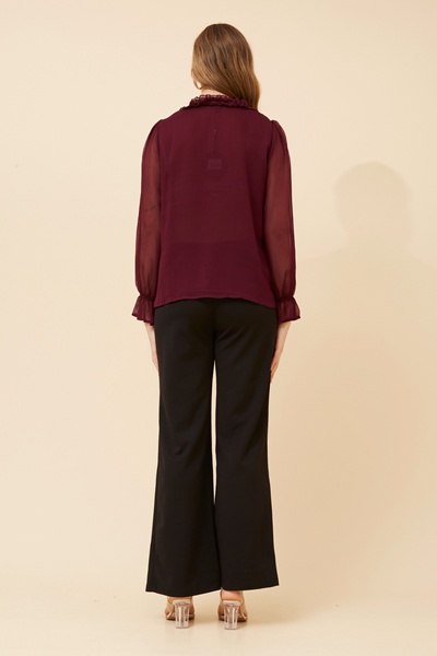 LEVANA SOLID FRILL BLOUSE