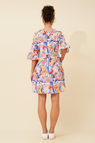 LEXRIE ABSTRACT PRINT DRESS