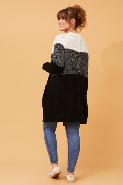 LIANA COLOUR BLOCK KNIT CARDIGAN