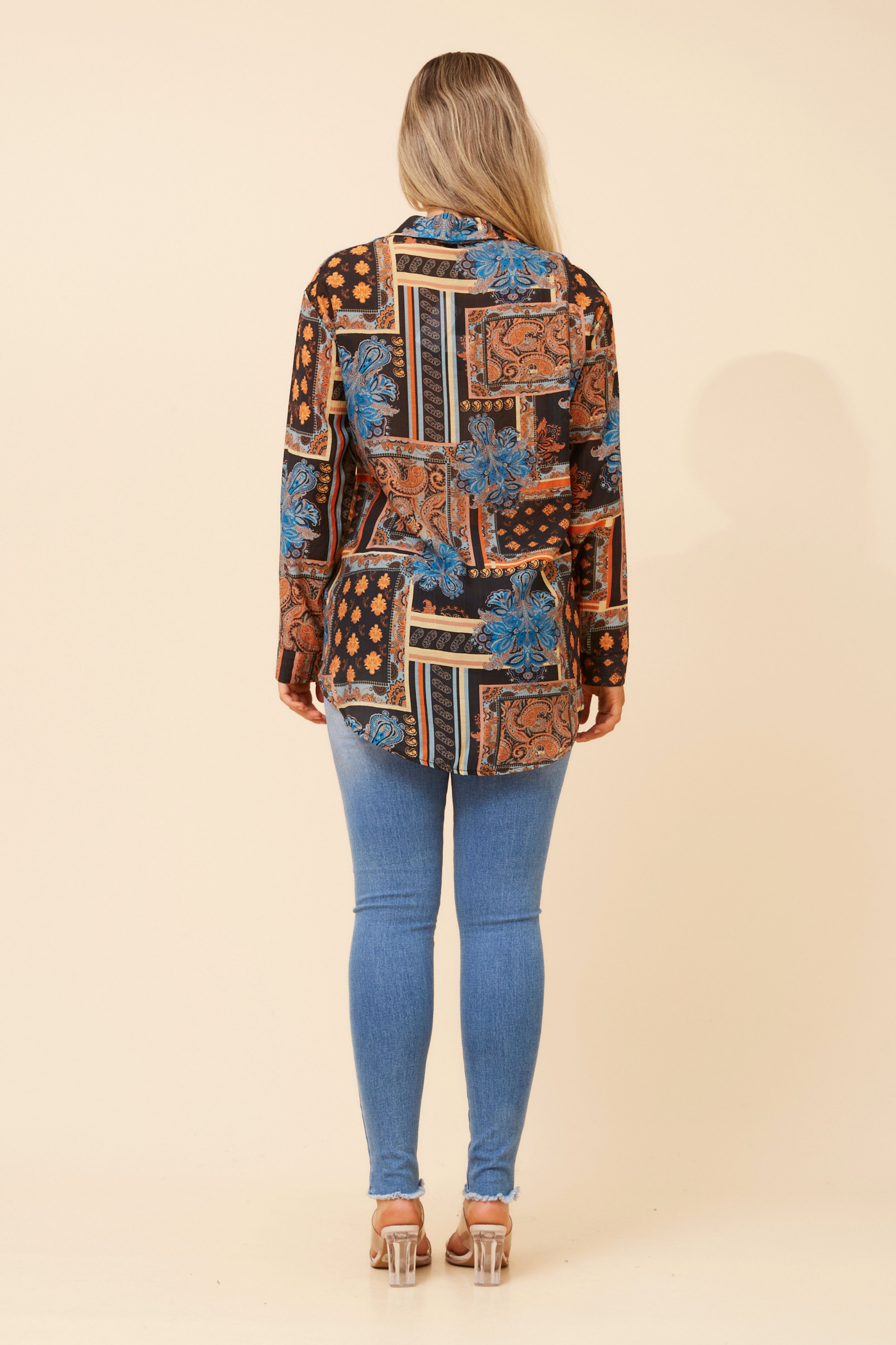 LIANI PATCHWORK PRINT SHIRT