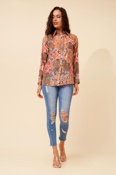LIANI PATCHWORK PRINT SHIRT