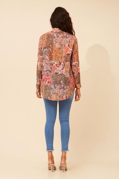 LIANI PATCHWORK PRINT SHIRT