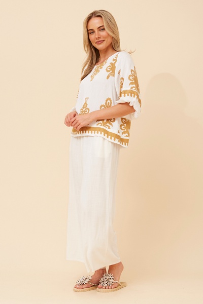 LIESL BORDER PRINT TOP