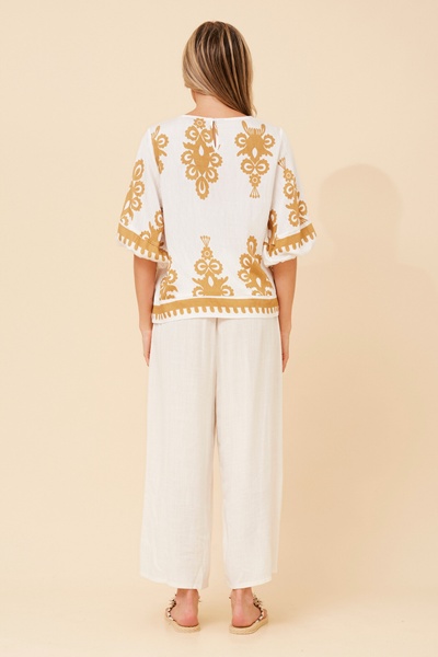 LIESL BORDER PRINT TOP