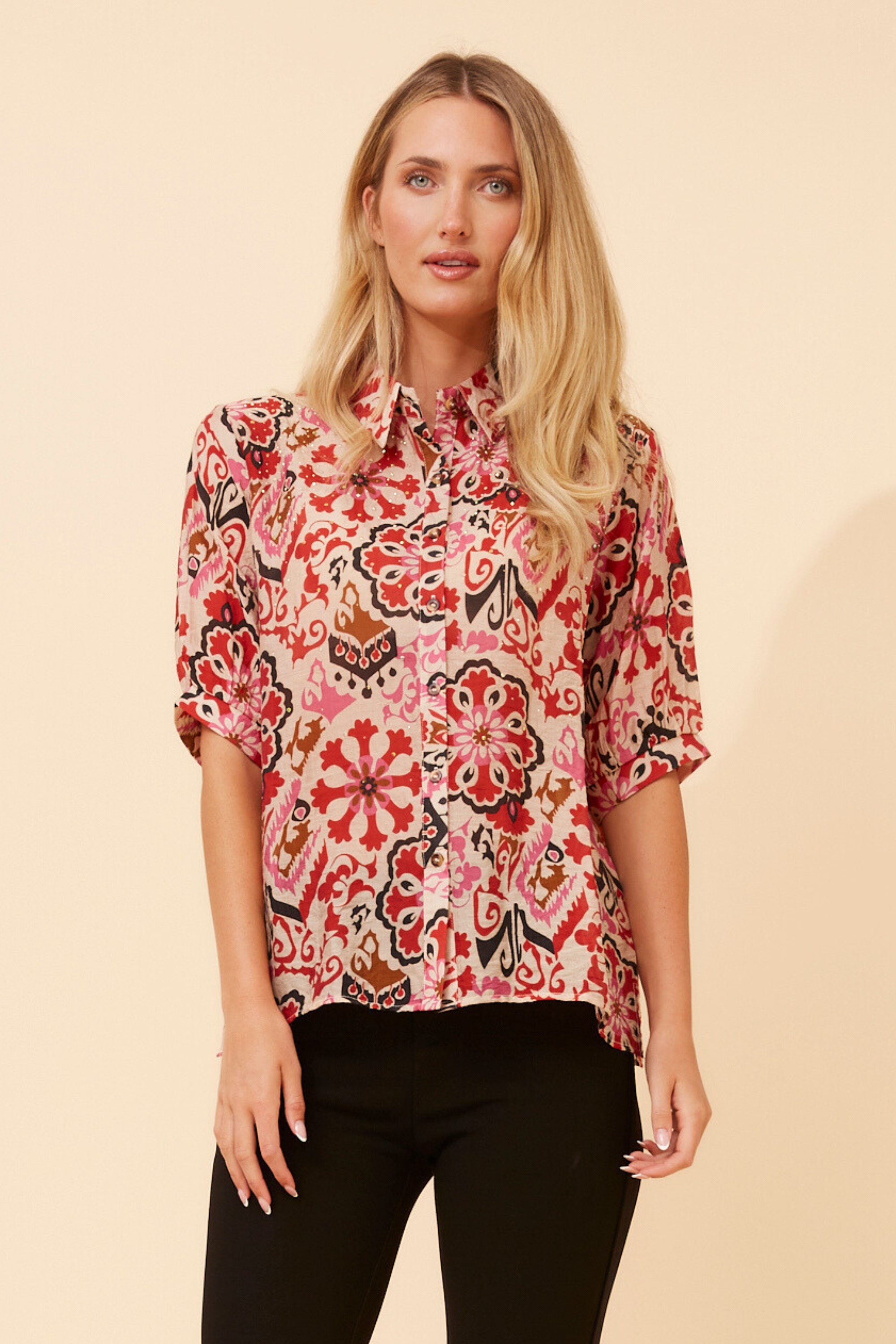 LILIAS ABSTRACT PRINT BLOUSE
