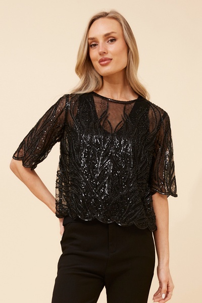 LINDEN SEQUIN TOP