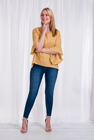 Linen Flute Sleeve Blouse