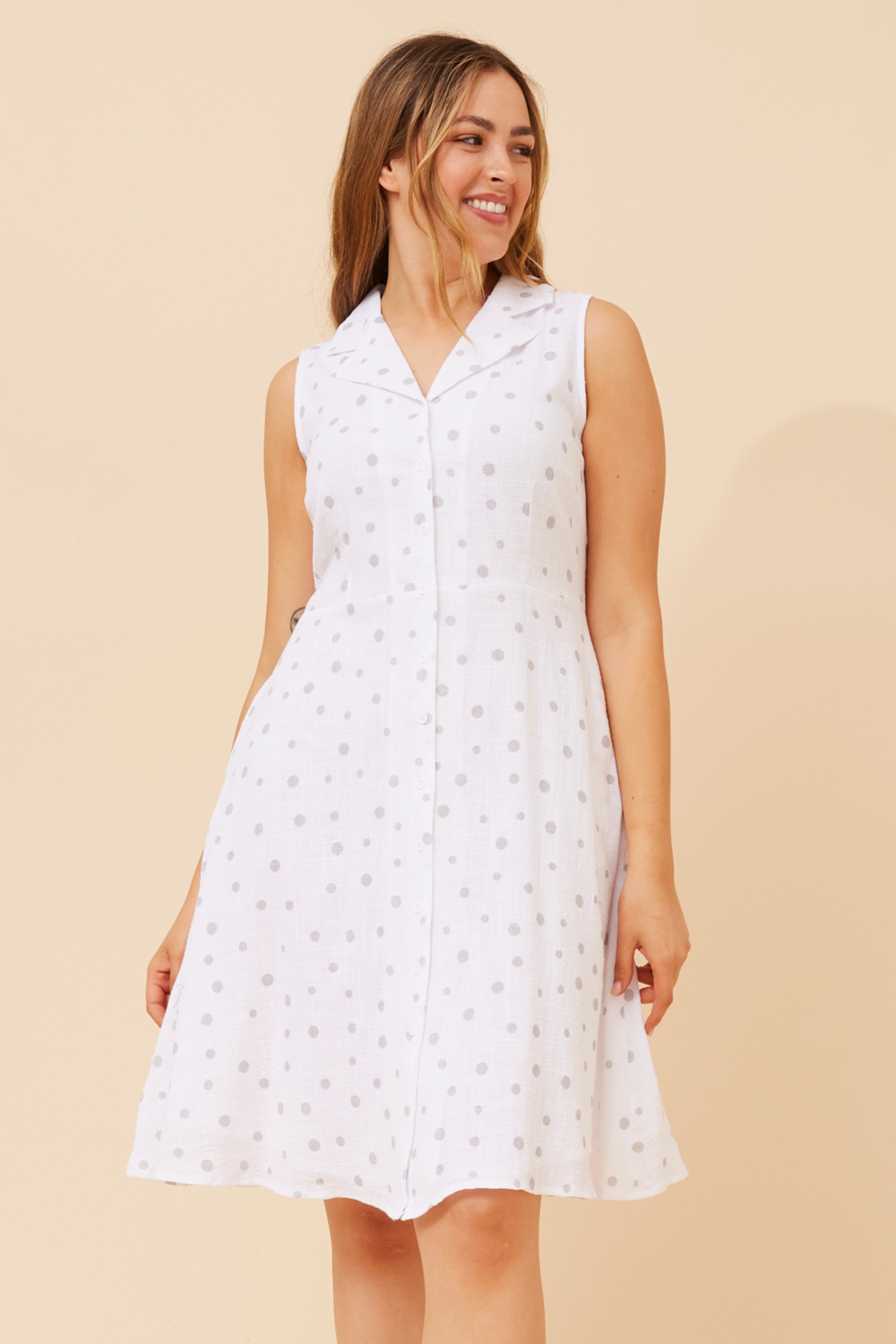 LINSKY POLKA DOT SHIRT DRESS