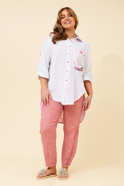 LISABETTA FLORAL LINEN SHIRT