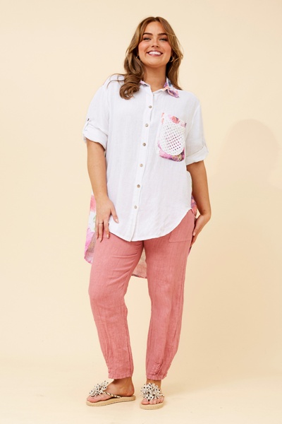 LISABETTA FLORAL LINEN SHIRT