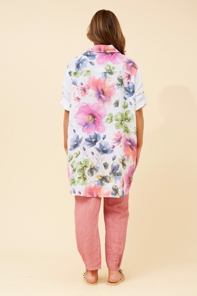 LISABETTA FLORAL LINEN SHIRT