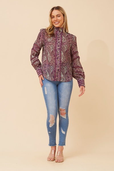 LISANDRA PAISLEY PRINT SHIRT