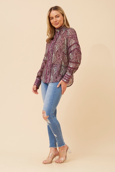 LISANDRA PAISLEY PRINT SHIRT