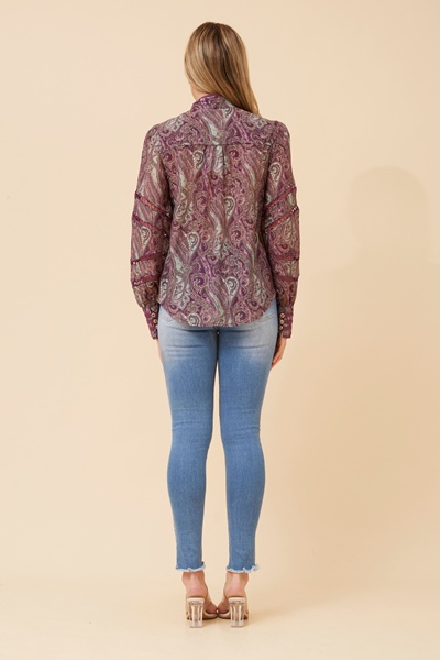 LISANDRA PAISLEY PRINT SHIRT