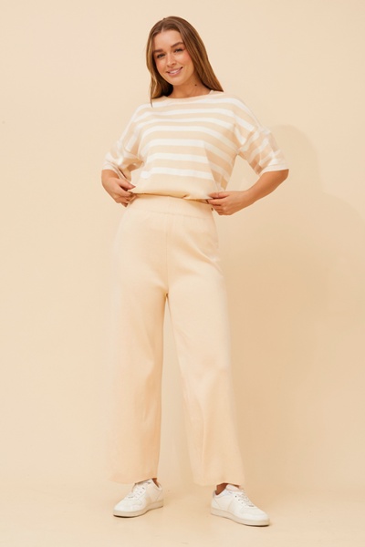 LISINDA STRIPE PRINT KNITTED SET