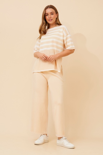 LISINDA STRIPE PRINT KNITTED SET