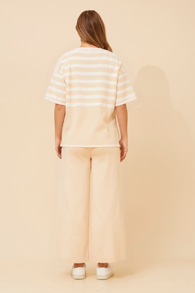 LISINDA STRIPE PRINT KNITTED SET