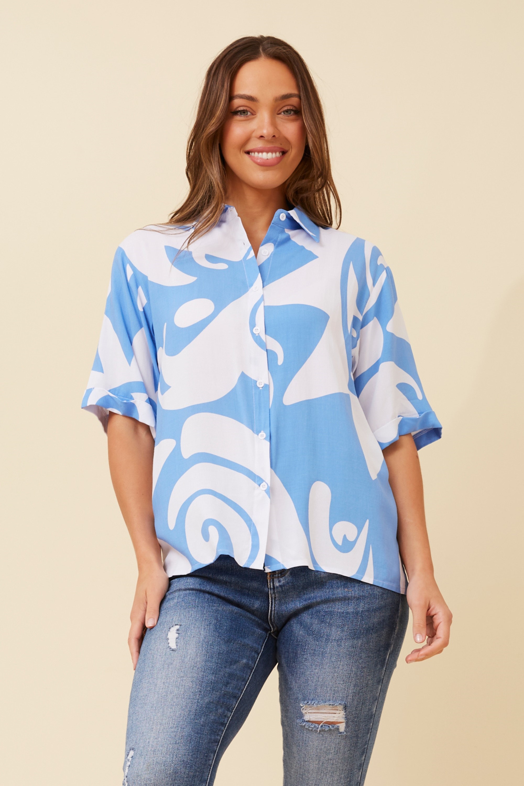 LIVVY ABSTRACT PRINT SHIRT