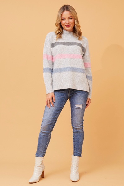 LOANNE STRIPED KNIT JUMPER