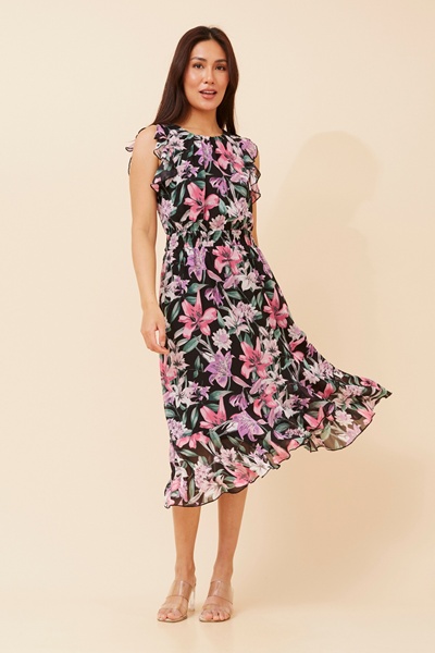 LOLA FLORAL MIDI DRESS