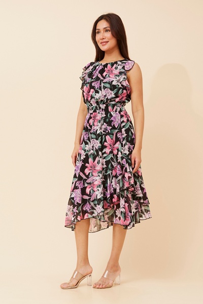 LOLA FLORAL MIDI DRESS