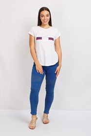 Long denim biker pants