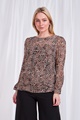 Long sleeve animal print top
