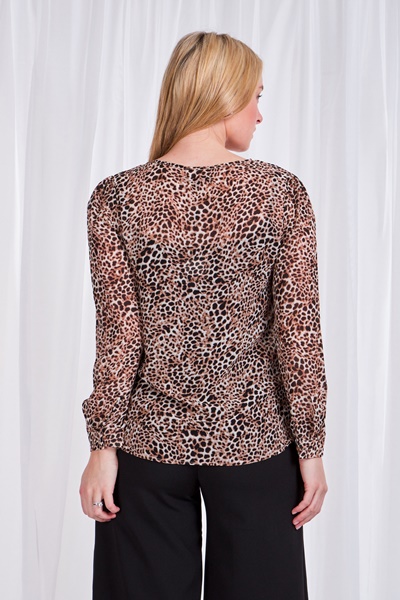 Long sleeve animal print top