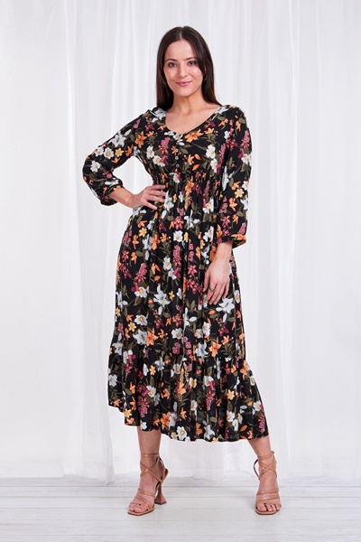 Long sleeve floral dress