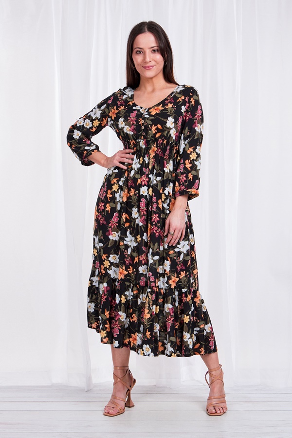 Long sleeve floral dress
