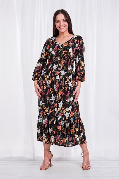 Long sleeve floral dress