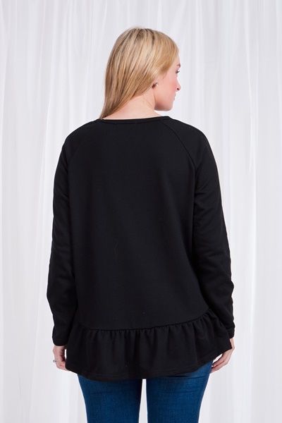 Long sleeve FRILL HEM TOP