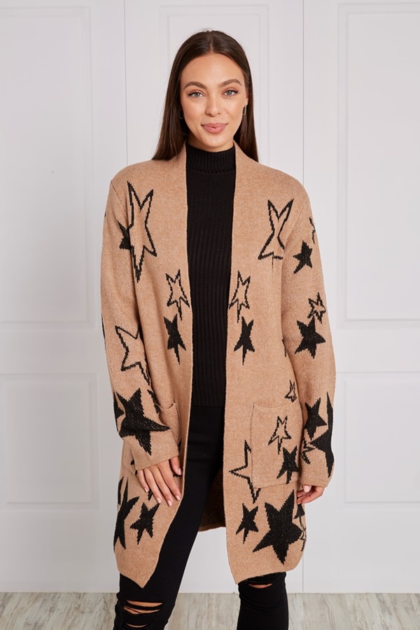 LONGLINE STAR KNIT CARDIGAN LONGLINE STAR KNIT CARDIGAN
