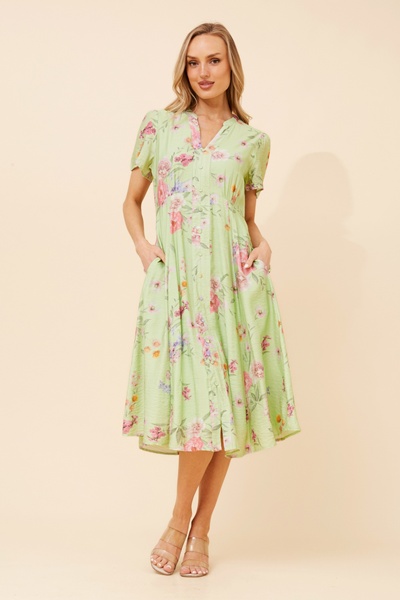 LONNIE FLORAL MIDI DRESS