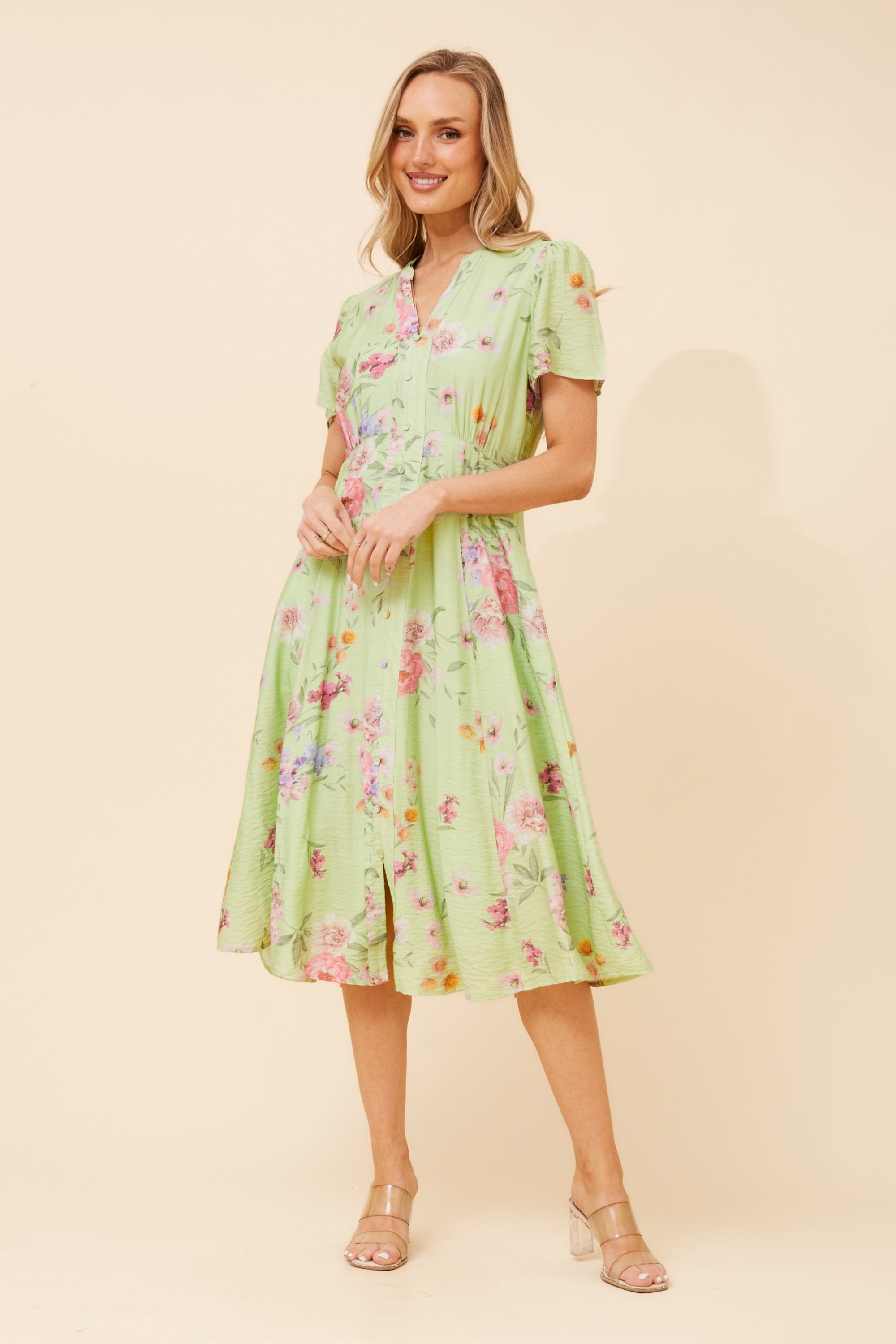 LONNIE FLORAL MIDI DRESS