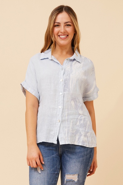 LOREDANA FLORAL LINEN SHIRT
