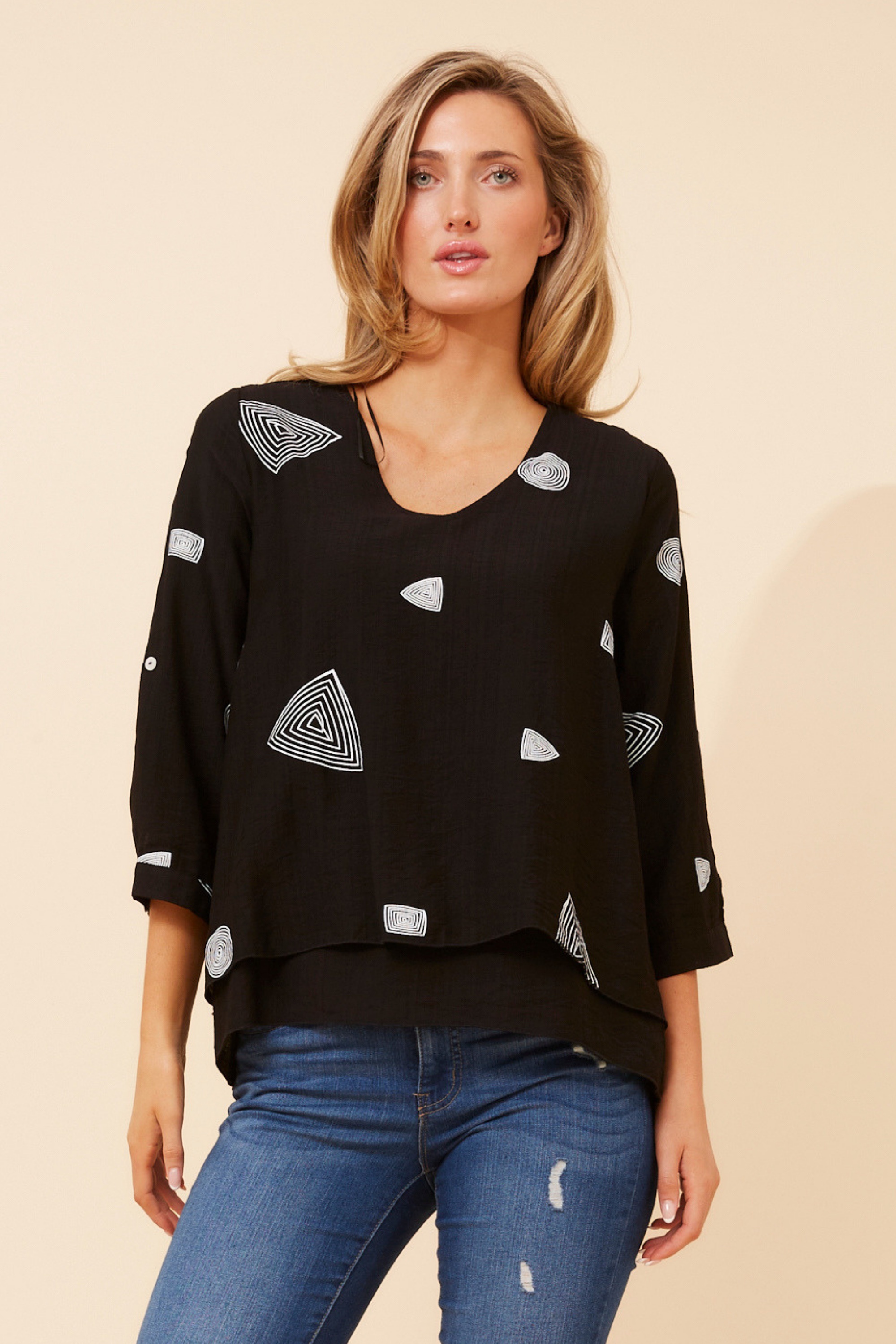 LORETO ABSTRACT PRINT TOP