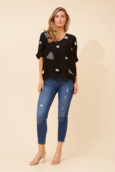 LORETO ABSTRACT PRINT TOP