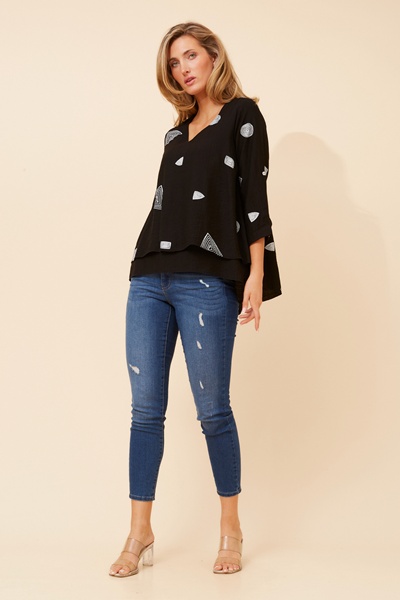 LORETO ABSTRACT PRINT TOP