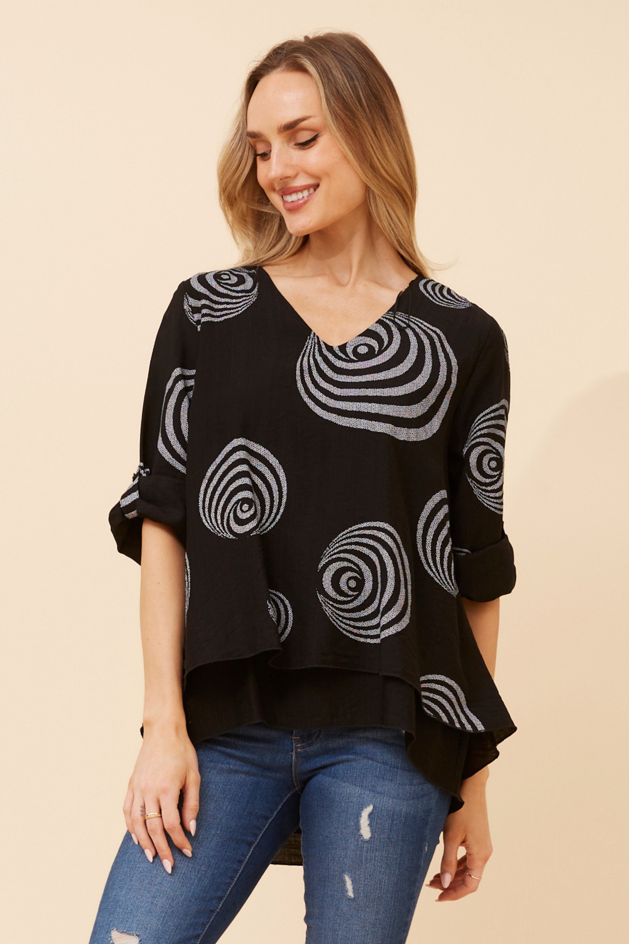 LORETO ABSTRACT PRINT TOP