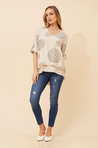 LORETO ABSTRACT PRINT TOP
