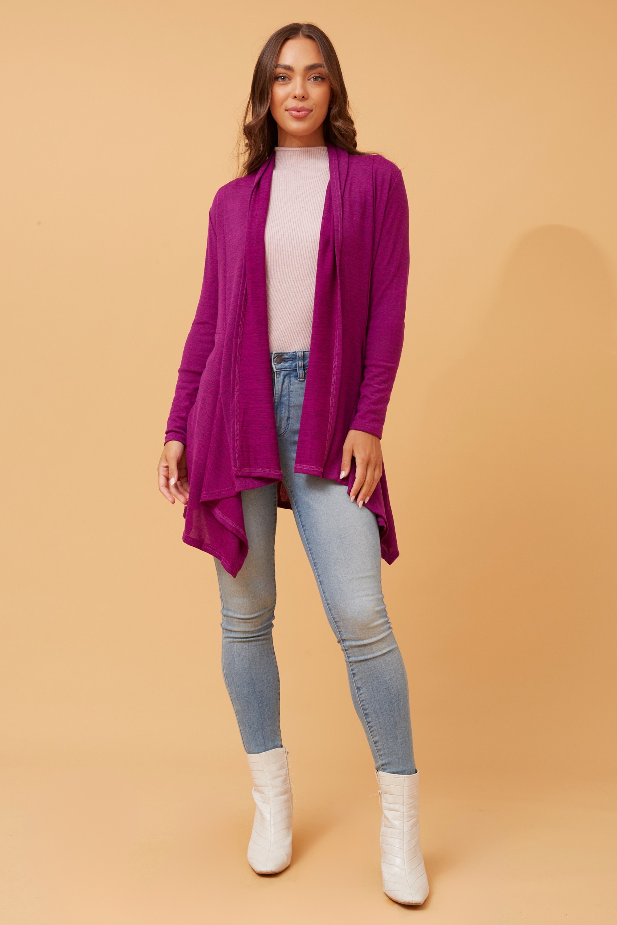 Purple waterfall cardigan hotsell