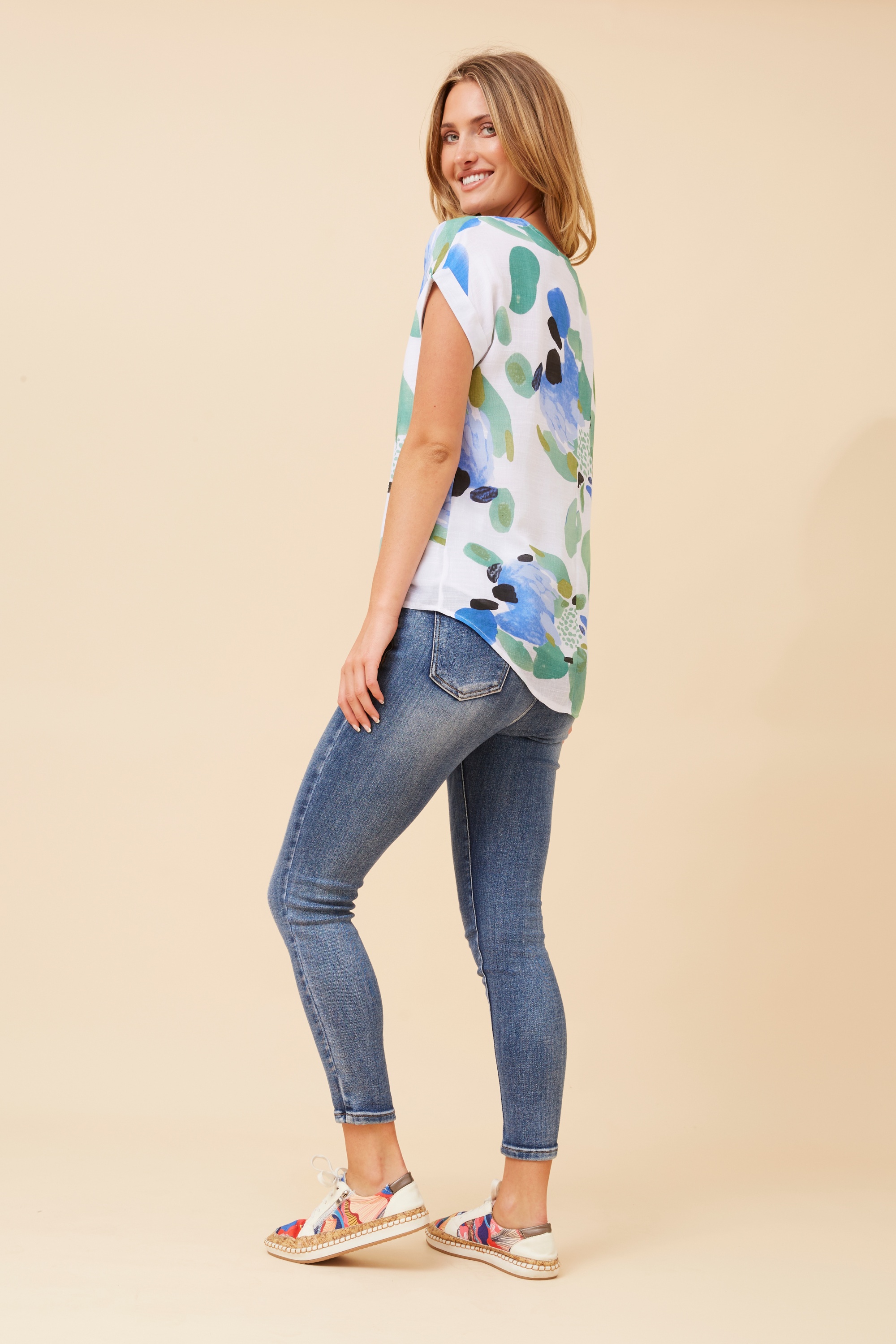 LOVELLA ABSTRACT PRINT TOP